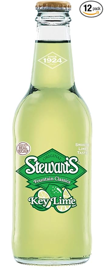 Stewart's Key Lime Soda 12 fl oz (12 Glass Bottles)