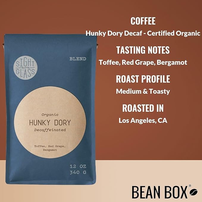 Hunky Dory Decaf - Certified Organic - Roasted by Sightglass Coffee - Whole Bean Coffee - 5 Pound Bag