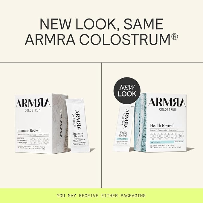 ARMRA Colostrum Powder | Unflavored | Gut Health &amp Bloating | Skin &amp Hair | Immunity | Keto Gluten &amp Fat-Free | 30 Servings
