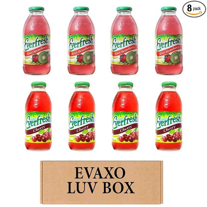 SELPONT verfresh Juice 16 oz. pack of 8  Everfresh Kiwi Strawberry  Everfresh Cherry. by evaxo