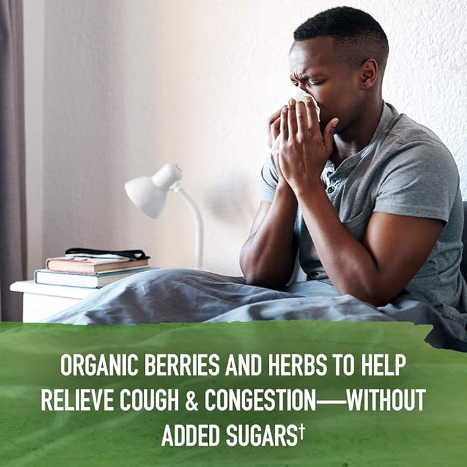 Garden of Life Organics Elderberry Zinc Immune Support for Adults and Kids 12 and Older Organic Cough &amp Mucus Immune Syrup with Ivy Leaf Vitamin C and Echinacea No Added Sugars 5 Fl oz