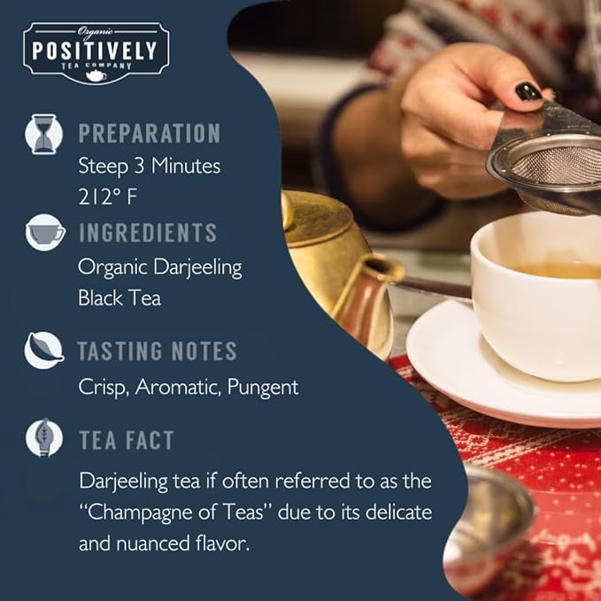 Organic Positively Tea Company Darjeeling Black Tea Loose Leaf 16 Ounce