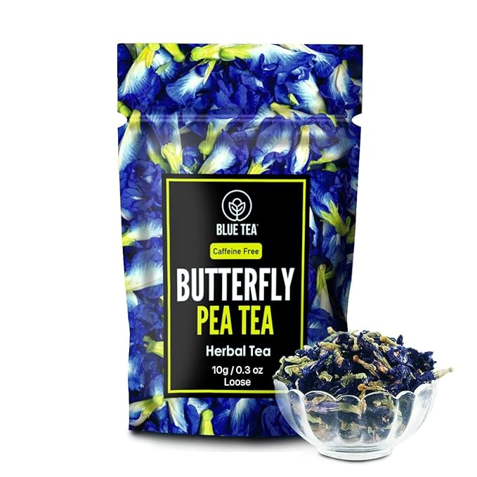 BLUE TEA – Combo - Butterfly Pea Flower Tea (15 Tea Bags) + Butterfly Pea Flower Tea (0.35 Oz) + Butterfly Pea Flower Tea (30 Tea Bags) - Herbal Tea - Gluten Free - Eco-Conscious Packaging