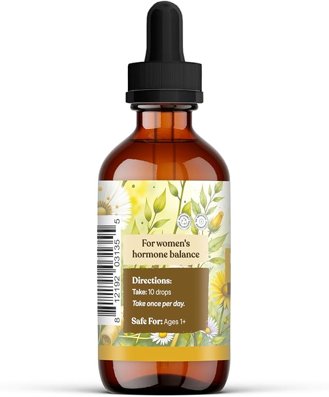 Earthley Wellness Postpartum Balance Supports and Balances Female Hormones Supports Postpartum Recovery Smooths Out Mood Swings Essential Herbs Like Dandelion Root Catnip &amp Alfalfa (2oz)