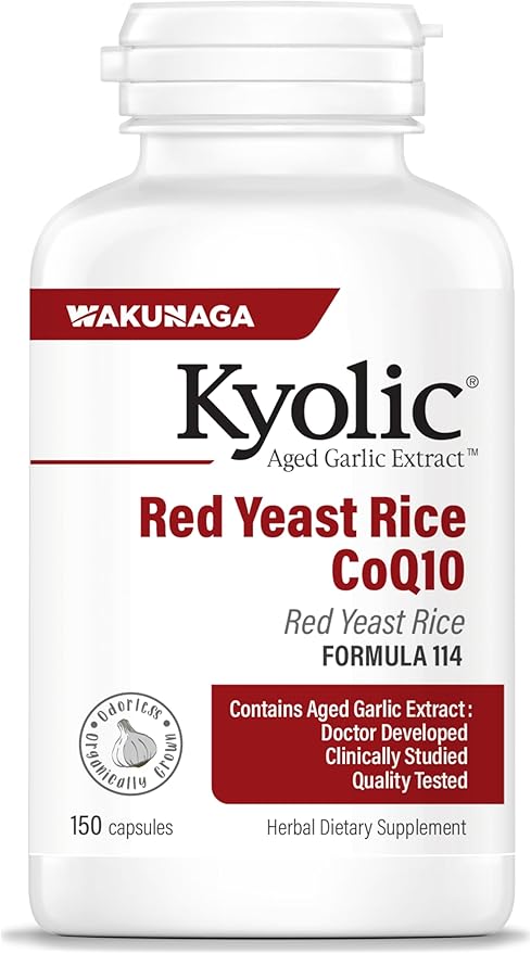 Kyolic Aged Garlic Extract Formula 114 Red Yeast Rice CoQ10 150 Capsules