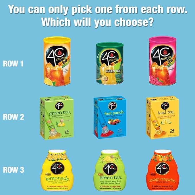 4C Powder Energy Rush Stix Energy Rush - Lemon Tea 350 Count Bulk Buy Singles Stix On the Go Refreshing Water Flavorings Value Pack