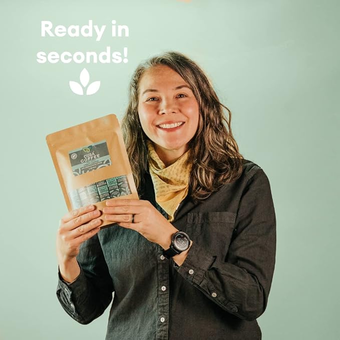 Cusa Tea &amp Coffee | Premium Instant 100% Arabica Decaf | Rainforest Alliance Certified Arabica Beans | Hot or Cold Brew Drink Mix Packets (30 Single Servings)