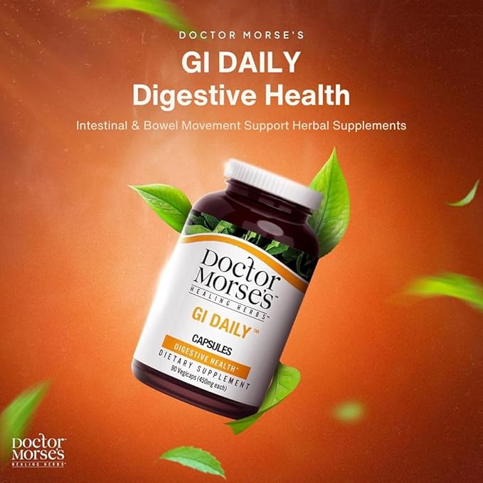 Doctor Morse's GI Daily - Gut Cleanse - Digestive Support - Intestinal Overall Gut Support - Naturopath Formulated - Marshmallow Root Slippery Elm Bark Mullein Leaf - 90 Capsules - 45 Day Supply