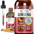 Active Ginseng Korean Red Panax Ginseng with Natural Ginsenosides - All-Natural Advanced Liquid Solution for 2X Absorption - Supports Healthy Energy Vitality Mood and More
