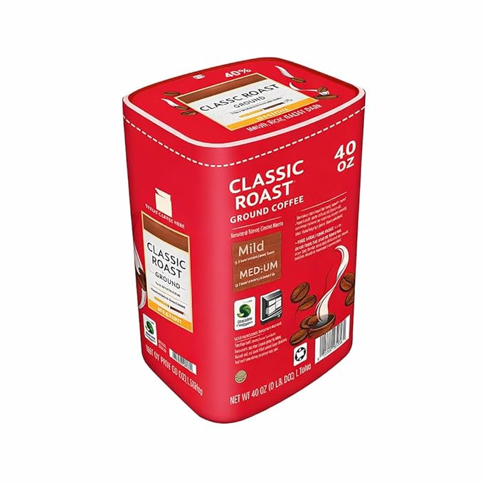 Classic Roast Ground Coffee Medium Roast 40 oz Can (1 Pack)