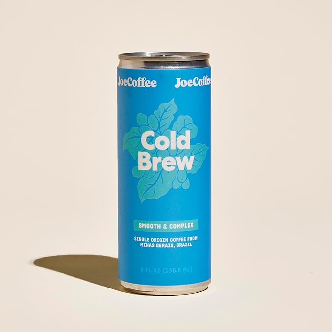 Joe Coffee Company - Black Cold Brew Ready-to-Drink Specialty Coffee Cans (Pack of 12) | NYC Roaster Rainfoest Alliance Certified Kosher Climate-Friendly