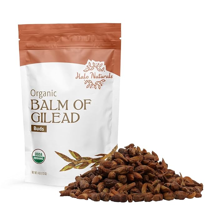 Halo Naturals Organic Balm Of Gilead Buds 4 Ounces (Populus candicans) USDA Certified | Resealable Pouch| Packaged in The USA