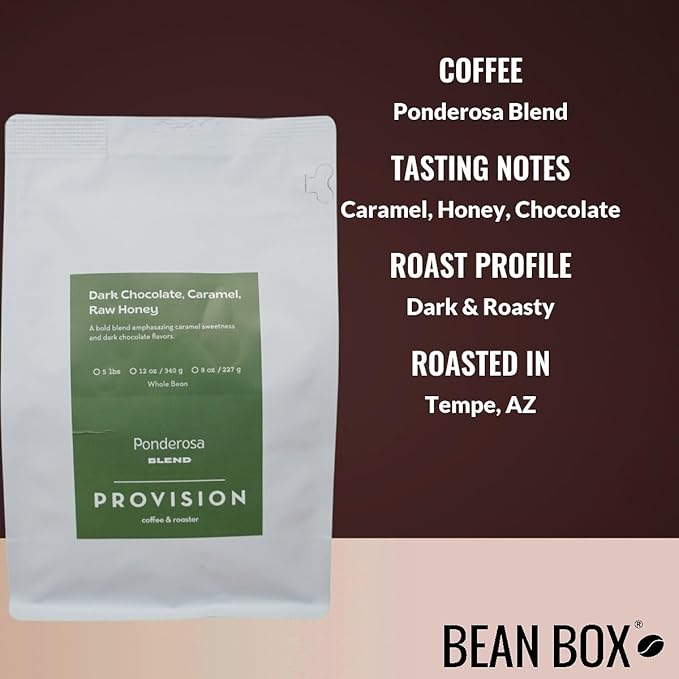 Ponderosa Blend - Roasted by Provision Coffee - Whole Bean Coffee - 12 Ounce Bag