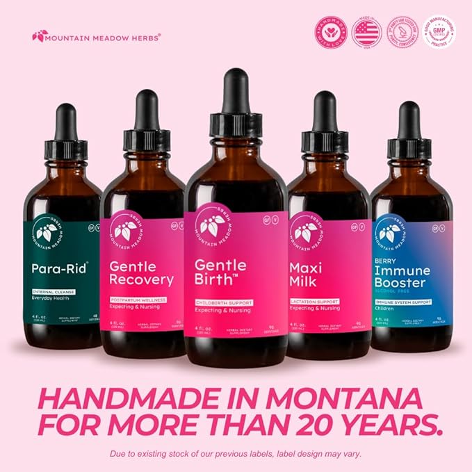 Mountain Meadow Herbs Gentle Birth for Birth Prep/Labor Prep Fast Acting Liquid Herbal Extract for Childbirth Support - 4oz