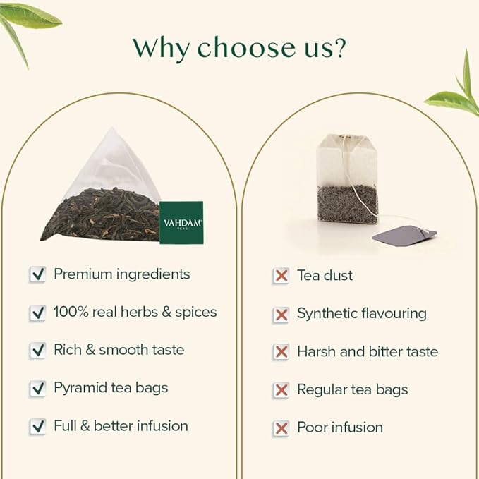 VAHDAM Assam Exotic Black Tea Bags (100 Count) High Caffeine Gluten Free Full Bodied | Pyramid Tea Bags | Strong Robust &amp Flavoury | Direct from Source