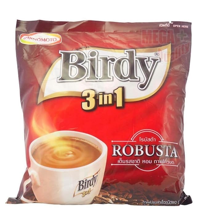 Birdy 3 in 1 Robusta Thai instant coffee mix roasted &amp ground 16.5g x 27 sachets
