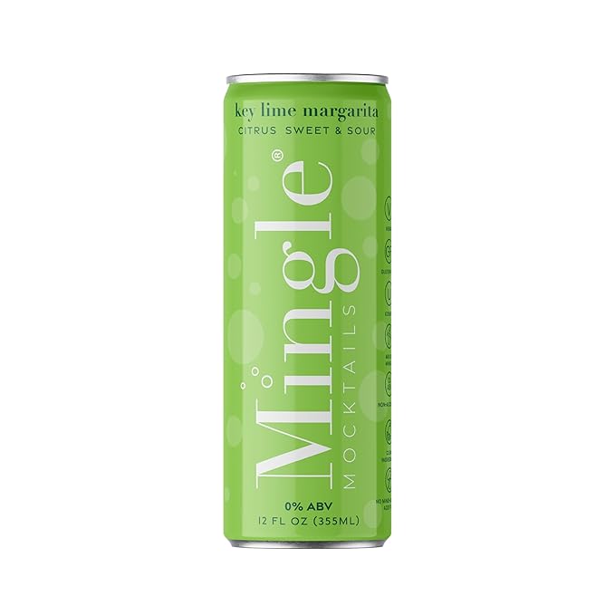 Mingle Mocktails Non Alcoholic Cocktails - Key Lime Margarita 12 OZ Can (Pack of 12)