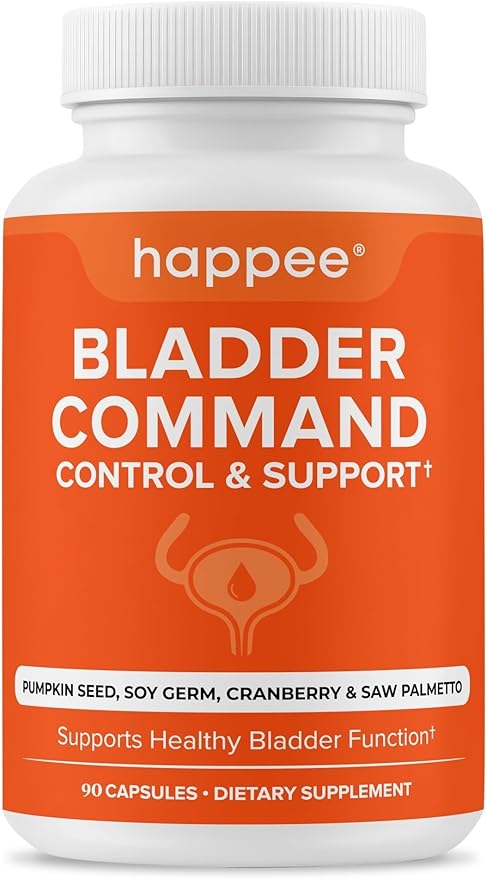 Happee Overactive Bladder Control Supplement for Women &amp Men - Pumpkin Seed Extract Soy Germ Saw Palmetto &amp Cranberry Blend - Bladder Support for Urinary Frequency Leaks &amp Urgency - 90