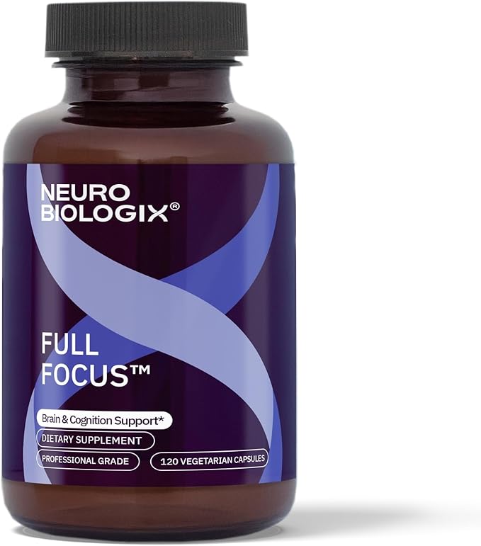 Neurobiologix Full Focus for Men &amp Women Brain &amp Mood Support Supplement Promotes Focus Memory &amp Cognitive Function with Green Coffee Bean Bacopa Magnesium &amp SAM-E Gluten Free