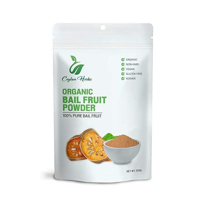 Bael Fruit Powder - 100% Pure Organic Wild-Crafted for Traditional Cordials Teas and Smoothies