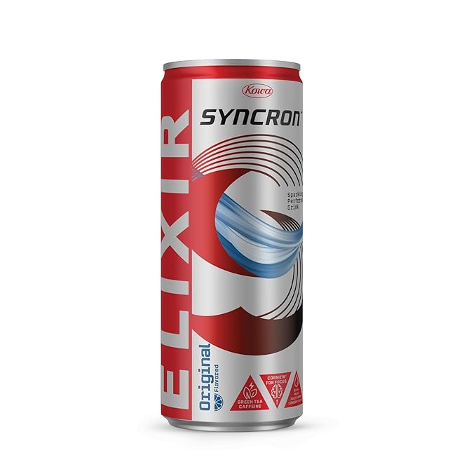 Syncron Elixir Energy Drink Original Flavor With 120mg Natural Caffeine From Green Tea Nootropics and Real Fruit Juice Beverage With No Sucralose or Artificial Sweeteners 12 Pack 12 Oz