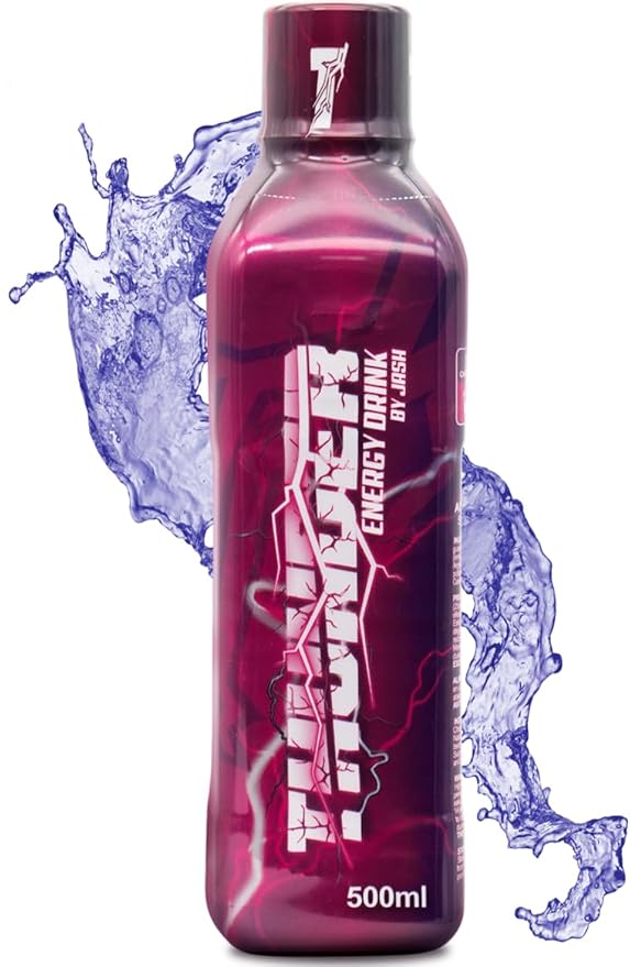 THUNDER Energy Drink by JASH – 500 ml Tropical Botanical Beverage with Guaraná Green Tea Chontaduro &amp Borojó – For Active Lifestyles