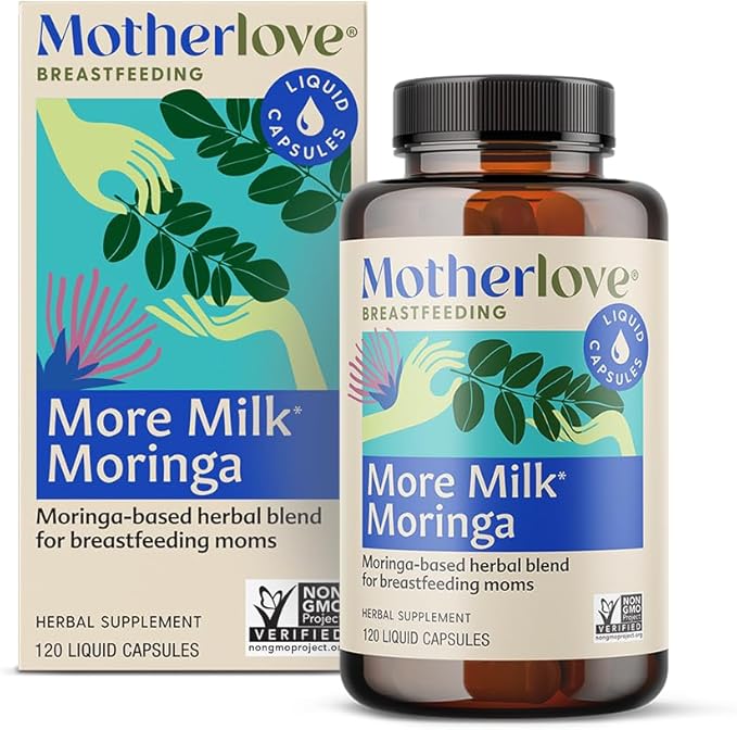 Motherlove More Milk Moringa (120 Capsule Value Size) Moringa-Based Lactation Supplement to Support Breast Milk Supply—Non-GMO Organic Herbs Vegan Kosher