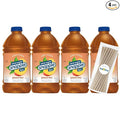 Snapple Zero Sugar Peach All Natural Tea 64 fl oz Plastic Bottle 4 Pack + 20 Compostable Bamboo Fiber Straws by KOOL8SHOP Infinite Deals