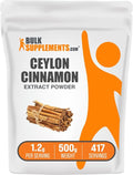 BulkSupplements.com Cinnamon Bark Extract Powder - Ceylon Cinnamon Supplement Herbal Supplement - Vegan &amp Gluten Free 1.2g per Serving 500g (1.1 lbs) (Pack of 1)