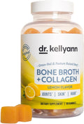 Dr. Kellyann Collagen + Bone Broth Gummies Lemon | Gut Skin Joint &amp Hair Support | Grass-Fed Beef | Non-GMO Dairy-Free Soy-Free | 60 Gummies