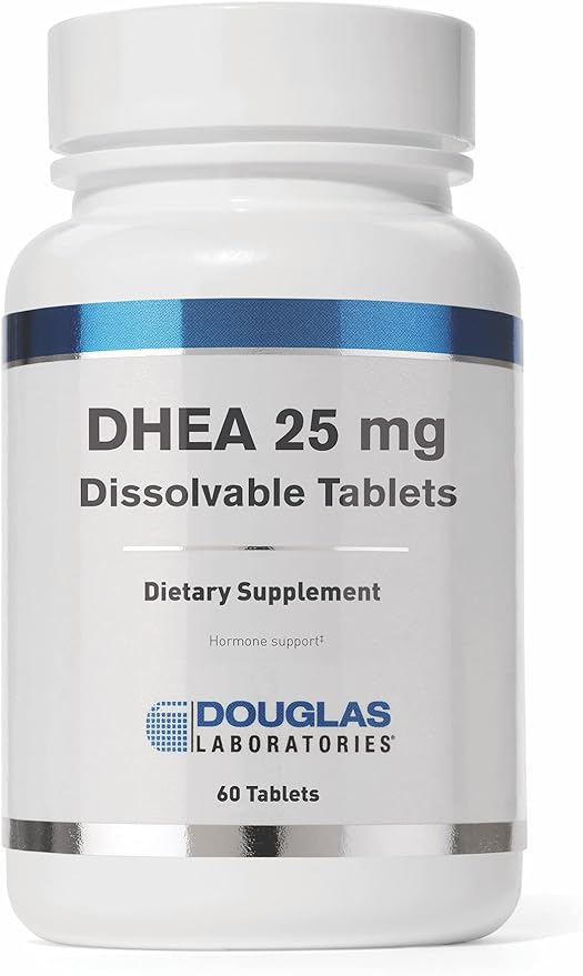 Douglas Laboratories DHEA 25 mg Dissolvable Tablets | Supports Immune Health Brain Bones Metabolism and Lean Body Mass* | 60 Tablets