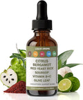 Red Yeast Rice Drops - Cholesterol Support Blend with Citrus Bergamot Red Yeast Rice Soursop Olive Leaf &amp Vitamin B+C Natural Non-GMO Vegan Dietary Supplement 2 fl oz