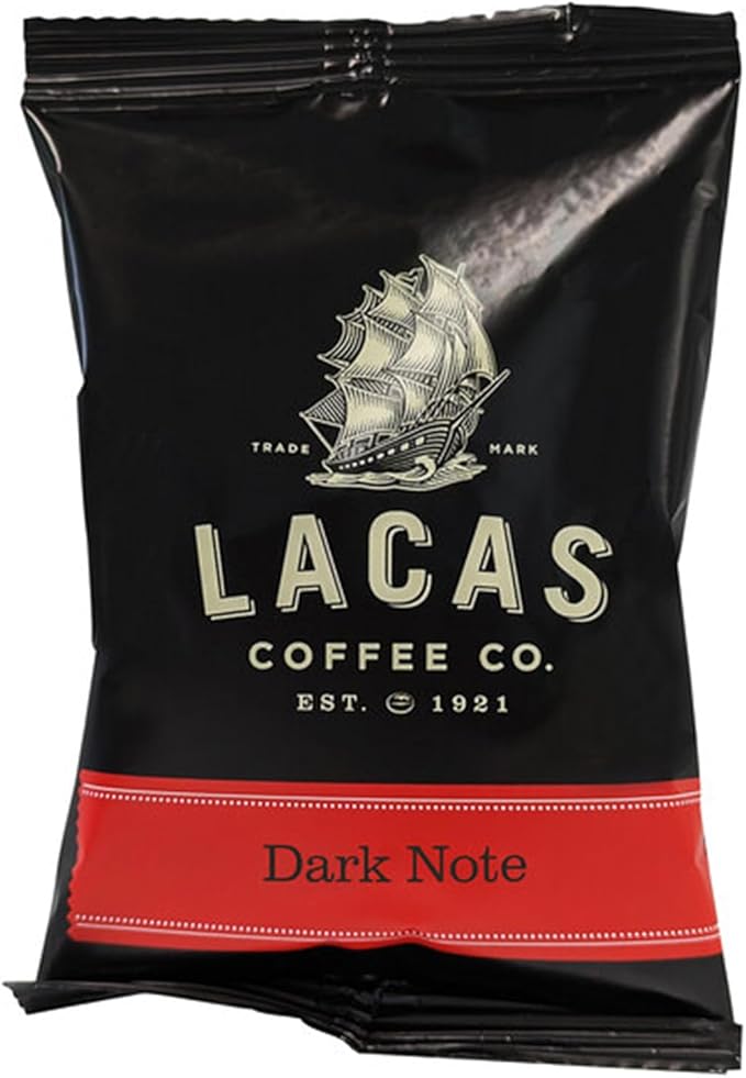 Lacas Coffee Dark Note Coffee Packet 3 oz. - 24/Pieces WS-110LCPKDARK-NF