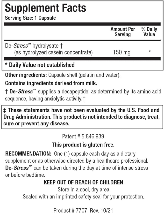 BIOTICS RESEARCH De-Stress Patented Nutrient Designed to Support Calmness Healthy Sleep Habits All-Natural Supports Mental Wellness &amp Calm. 30 Capsules