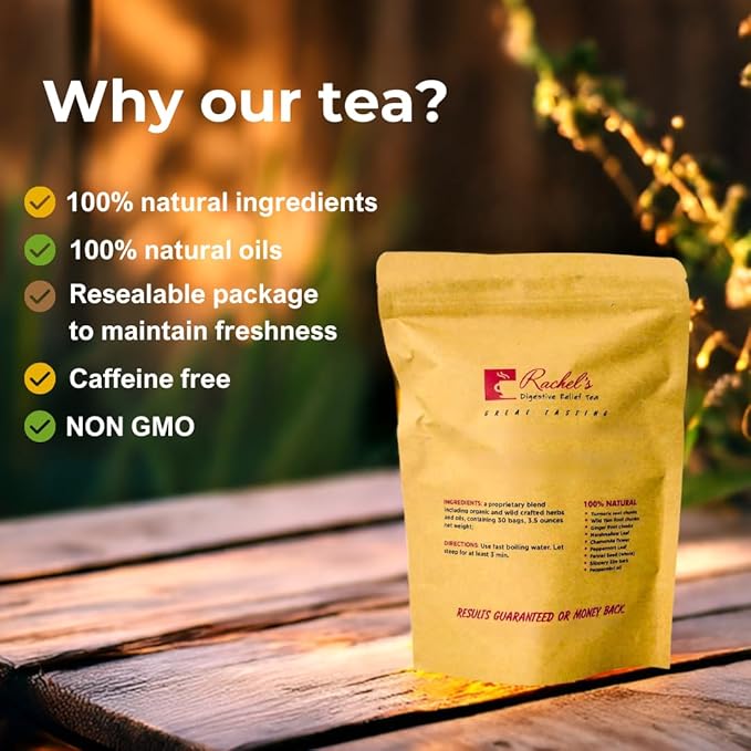 (120 Bags/240 Cups) Rachel’s Tea: Turmeric Wild Yam Ginger Marshmallow Chamomile Peppermint Fennel Slippery Elm