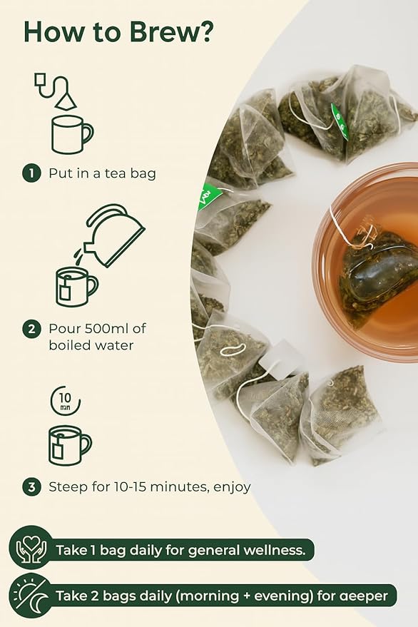 ValtoCell Cellular Defense Herbal Tea – Soursop Dandelion Turmeric Papaya &amp Guava | Natural Detox &amp Cleanse Support | 30 Herbal Infusion Tea Bags (3g Each) | Chlorophyll-Rich Moringa Blend
