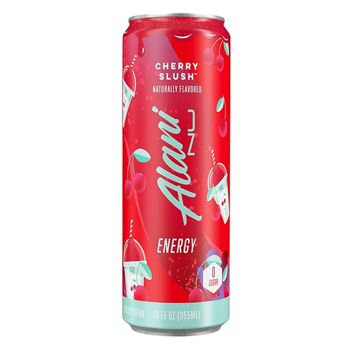 New Alani Energy Drinks Strawberry Sunrise Watermelon Wave Cherry Slush Flavors Variety Pack Sugar-Free Low-Calorie Energy Boost Drink 12 fl oz (Pack of 6)