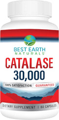 Best Earth Naturals Catalase 30000 Supplement - Hair Supplements for Strong Hair - 60 Capsules