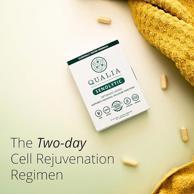 Qualia Senolytic Supplement Fisetin Quercetin Piperlongumine &amp More Aging Supplement That Supports Optimal Cell Repair &amp Rejuvenation Naturally Eliminate Zombie Cells Capsules 2 Box
