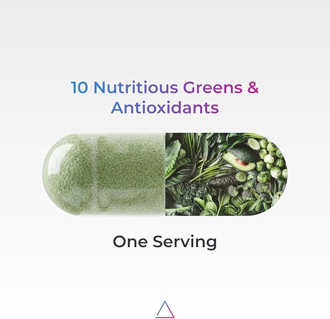 Livingood Daily Greens Capsules Super Greens Supplement with Spirulina Chlorella Broccoli Spinach Celery Lemon &amp More Plant Based for Digestion &amp Gut Health Non GMO Vegetarian 120 Ct