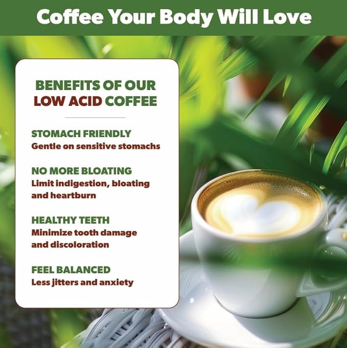 Low Acid Organic Coffee – Whole Bean Mold-Free &amp Stomach Friendly by Java Planet Peruvian Single Origin Decaf Coffee Medium Dark Roast Water Process Smooth Full Flavored 1LB Bag