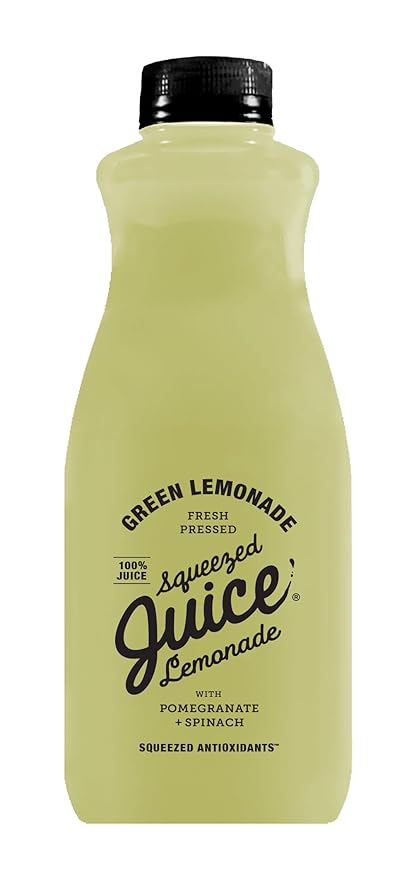 Squeezed Juice Green Lemonade 100% Juice - 32 FL OZ Multi-Serve Bottle | HPP Pasteurized | Not from Concentrate | Fresh Pressed | California Fruit Juice…