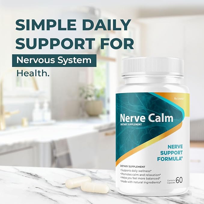 (2 Pack) Nerve Calm Capsules - Official NerveCalm Premium Formula Supplement Pills Advanced Support Formula for Wellness &amp Overall Health All Natural Nerve Calm Reviews 120 Capsules for 2 Month
