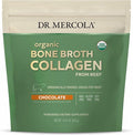 Dr. Mercola Organic Bone Broth Collagen Powder - Supports Bone Health &amp Muscle Growth - USDA Organic Non-GMO Gluten-Free &amp Dairy-Free - 30 Servings - Chocolate Flavor