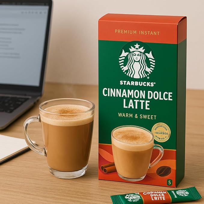 Starbucks Cinnamon Dolce Latte x5 Premium Instant Coffee Pack of 6 (Total 30 Sachets) Warm &amp Sweet Flavor