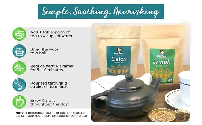 AyurBest Lymph Herbal Tea USDA Certified Organic Net Wt. 8 oz (227g) Loose Tea