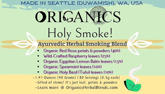 Holy Smoke! (1.41oz/40g Loose-Leaf) Ayurvedic Herbal Smoking Blend | 80 Servings