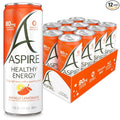 ASPIRE® Mango Lemonade Healthy Energy Drink 80mg Natural Caffeine Zero Sugar No Carbs Keto Friendly 12 Pack Green Tea Sugar Free Drink Low Caffeine Zero Calorie