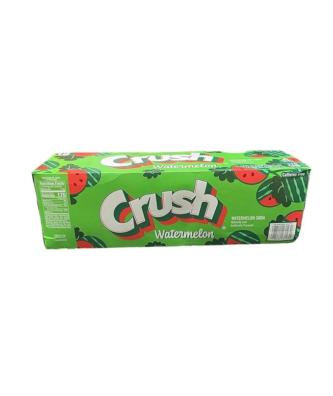 Crush Soda Munchie Box Reserve - Stocked for your Pleasure - Cans or Bottles (Watermelon Pack of (12) 12 Oz Cans)