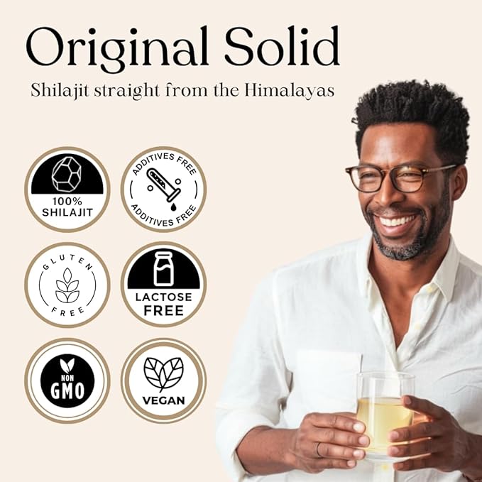 Pure Himalayan Shilajit Original Solid Organic Source of Fulvic Acid &amp Trace Minerals Widely Used in Ayurveda (36g Pack of 1)